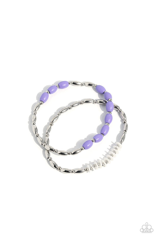 WOOD Luck - Purple Wooden Beads Bracelet